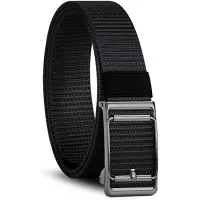 ITIEZY Men's Nylon Ratchet Belt, Adjustable Web Military Tactical Belt with Automatic Slide Buckle, Trim to Fit