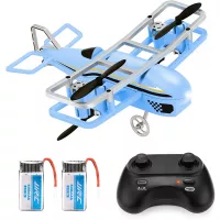 JJRC Mini Drone for Kids, RC Nano Airplane Quadcopter for Beginners with Altitude Hold, Headless Mode, 3D Flip, One Key Take Off and Landing Plane Helicopter Toy with Extra Battery (Blue)