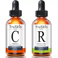 TruSkin Day and Night Serum for Face, 2-pack, Vitamin C Serum and Retinol Serum