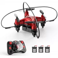 Holyton HT02 Mini Drone for Kids Beginners, Easy Pocket RC Quadcopter with Altitude Hold, 3D Flips, 3 Speed Modes, 3 Batteries, Headless Mode, Protection Guards and Emergency Stop, Gift for Boys Girls