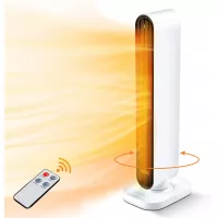 32-inch Space Heater, 1500W PTC 3S Fast Heating Ceramic Heater 60 °Oscillating Electric Heater w/ Remote Control & Thermostat, 6H Timer, Overheating & Tip-Over Protection for Large Room Indoor Use