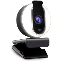 1080P Webcam with Ring Light, Privacy Cover and Dual Microphone, Advanced Auto-Focus, Adjustable Brightness, 2021 NexiGo Streaming Web Camera for Zoom Skype Facetime, PC Mac Laptop Desktop