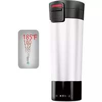 EAST MOUNT Heated Coffee Mug, Temperature Control Smart Coffee Cup, Electric Portable Travel Coffee Milk Water Warmer Cup, with Long Lasting Rechargeable Battery & LCD Display.