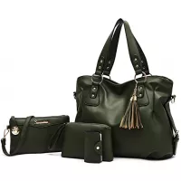 Soperwillton Fashion Handbag for Women Shoulder Bag Top Handle Satchel Hobo Tote Bag Purse Set 4pcs