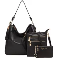 Soperwillton Handbag for Women Tote Bag Shoulder Bag Top Handle Purse Set 3pcs