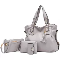 Soperwillton Fashion Handbag for Women Shoulder Bag Top Handle Satchel Hobo Tote Bag Purse Set 4pcs