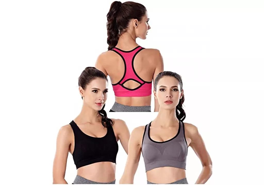 3 Pack Women Racerback Sports Bras High Impact Workout Bra for Yoga Gym  Workout Fitness