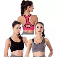 3 Pack Women Racerback Sports Bras High Impact Workout Bra for Yoga Gym Workout Fitness