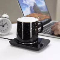 Misby Coffee Warmer for Desk with Auto Shut Off Mug Warmer for Office Home Desk Use Desktop Heating Plate,Cup Warmer With Mug for Coffee, Milk, Tea, Water, Christmas/Birthday Gift(Include Cup)