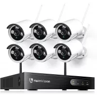 HeimVision 1080P Wireless Security Camera System, 8CH NVR 6Pcs Outdoor WiFi Surveillance Camera with Night Vision, Waterproof, Motion Alert, Remote Access, No Hard Disk, Assure K22