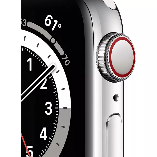 Apple watch stainless steel case with white sport band 2025