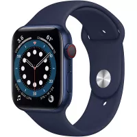 New Apple Watch Series 6 (GPS + Cellular, 44mm) - Blue Aluminum Case with Deep Navy Sport Band