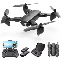 4DRC F6 Foldable Drone with Camera for Adults, 1080P HD FPV Live Video Camera drone,Rc quadcopter for Kids Beginners , Auto Hover,3D Flip,Headless Mode,Gravity Control,with 2 Batteries 30 mins