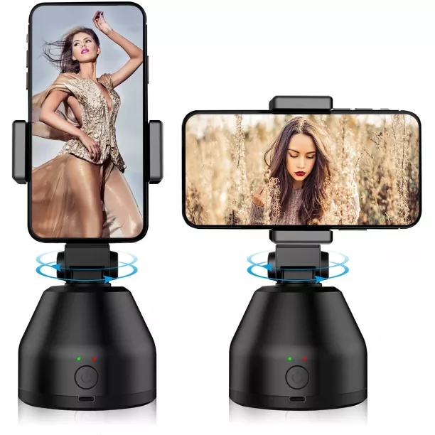 Powerextra Face Auto Tracking Phone Holder Selfie Sticks 360° Rotation Smart Shooting Mount Sturdy Vlog Holder Smart Tracking Holder For Iphone Android Camera