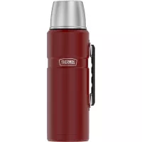 THERMOS Stainless King Vacuum-Insulated Beverage Bottle, 40 Ounce, Matte Red