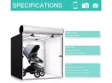 Photo Box, Tww Photo Studio Light Box Portable Foldable 24 X 24 Inch Photography Shooting Tent Kit With Dimmable And Movable Led Lights,carry Bag And 3 Color Backdrops (white Black Gold)