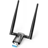 Wireless USB WiFi Adapter 1200Mbps, XDO Dual Band OFDM 2.42GHz/300Mbps 5.8GHz/867Mbps,802.11 ac/a/b/g/n, High Gain Dual 5dBi Antennas Network USB 3.0 for Desktop with Windows XP/Vista/7/8/10/ Mac OS
