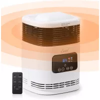 Electric Portable Space Heater, 750W/1500W, Quiet & Fast Heating with Remote Control, 3 Heating Modes, Adujstable Thermostat & 1-12Hrs Timer, Tip-Over & Lock Protection Indoor Use Home Office Bathroom