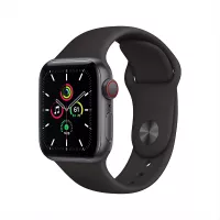 Apple Watch SE (GPS + Cellular, 40mm) - Space Gray Aluminum Case with Black Sport Band (Renewed)