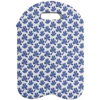 Lunarable Floral Wine Bottle Carrier, Monochrome Flower Pattern with Russian Folk Style Petal Leaves Print, Portable Neoprene Bag for Champagne and Water Bottles, 2 Bottles, Cobalt Blue and White