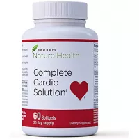 Complete Cardio Solution: Heart Health Supplement, Cholesterol Support, Blood Pressure Support, CoQ10 Supplement 100 mg, HydroQsorb, Capros, Omega-3. 60 Softgels - for Women and Mens Health