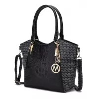 Mia K Collection Crossbody Shoulder Handbag for Women, PU Leather Pocketbook Top-Handle Purse Tote-Satchel Bag