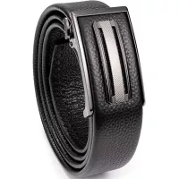 WOLFANT Ratchet Belt for Men,1 3/8" Genuine Leather Dress Belt with Automatic Sliding Buckle,Trim to Fit