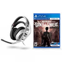 Maximum Games Rig 4VR White Stereo Gaming Headset for PlayStation + The Walking Dead: Sinners and Saints PSVR - PlayStation 4