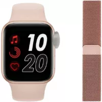 T500 SmartWatch + Extra Metal Strap - Bluetooth Call - 44mm - Android / iOS - Pink/Gold