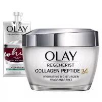 Olay Regenerist Collagen Peptide 24 Fragrance Free Moisturizer with Vitamin B3 + Whip Face Moisturizer Travel Trial Size Gift Set, 1 Count