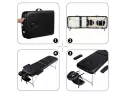 Yaheetech Aluminium 3 Folding Massage Table With Rolling Stool Portable Massage Bed Spa Bed Stool Adjustable Swivel Salon Chair Massage Therapy Table With Headrest & Armrest Black