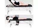 Yaheetech Aluminium 3 Folding Massage Table With Rolling Stool Portable Massage Bed Spa Bed Stool Adjustable Swivel Salon Chair Massage Therapy Table With Headrest & Armrest Black