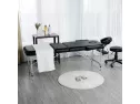 Yaheetech Aluminium 3 Folding Massage Table With Rolling Stool Portable Massage Bed Spa Bed Stool Adjustable Swivel Salon Chair Massage Therapy Table With Headrest & Armrest Black