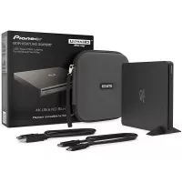 Pioneer BDR-XS07UHD 4K Blu-Ray Portable Burner & DVD Player - 6X Slim External BDXL, BD, DVD & CD Drive for Windows & Mac w/ 3.0 USB, CD Player, Write & Read on Laptop or Desktop w/ Carry Case (Black)