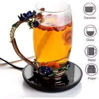 Electric Coffee Mug Warmer,USB Desk Cup Warmer with Light, Cup Sensing Touch Control Tech for Safety, Heating Plate Candle & Wax Warmer Heating Coaster Drink Heated Pad