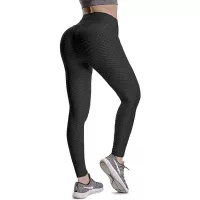 Women's High Waist Yoga Pants Butt Lift Tummy Control Leggings Textured Scrunch Booty Tights