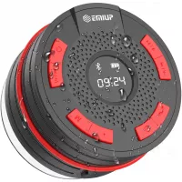 Shower Speaker, EMIUP IPX7 Waterproof Wireless Portable Bluetooth Speakers LCD Display, FM Radio, Suction Cup Loud Stereo Sound and Bass for Pool, Party, Travel, Outdoors