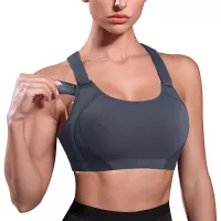 TrainingGirl Women High Impact Racerback Sports Bras Wirefree Front Adjustable Workout Tops Bounce Control Gym Activewear Bra