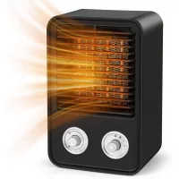 Space Heater, Mini Electric Ceramic Heater, Portable Space Heater 1500W / 750W with Overheat Protection & Tip-Over Protection, 1s Quick Heating, Small and Quiet, Suitable for Office Home Use