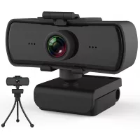 1080P up to 2K Web Camera, HD Webcam with Microphone & Privacy Cover, USB Computer Camera, Wide Angle Webcam, Plug and Play, for Zoom/Skype/Teams/OBS, Conferencing and Video Calling