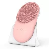 Sonic Facial Cleansing Brush Heated 3 Function Modes, 8 Speed Silicone Face Scrubber USB Rechargeable, Waterproof Electric Face Wash Brush Device, for Women Deep Cleaning|Exfoliating|Massaging(Pink)
