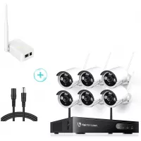 HeimVision 1080P Wireless Security Camera System with WiFi Range Extender and Power Extension Cable, Not Included Hard Drive