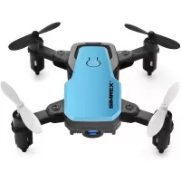 SIMREX X300C Mini Drone RC Quadcopter Foldable Altitude Hold Headless RTF 360 Degree FPV Video WiFi 720P HD Camera 6-Axis Gyro 4CH 2.4Ghz Remote Control Super Easy Fly for Training Blue