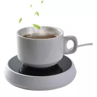 Mug Warmer for Tea,Coffee or Milk,Cup Beverage Warmer for Office, Home or Shop Use, Desktop Mug Warmer with Food Grade Silicone Drink Lids,55℃ Insulation Coaster with Reminder Light