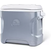 Igloo 28 Quart Iceless Thermoelectric 12 Volt Portable Ice Chest Beverage Cooler, Silver