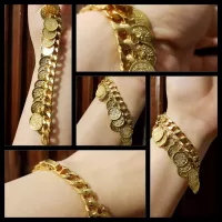 24k Gold Plated Handmade Bracelet studded Gold Plated Coins