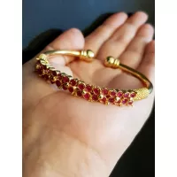 24k Gold Plated Handmade Bangles studded Ruby Stones