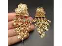 24k Gold Plated Handmade Earrings Studded Kundan With Multi Stones