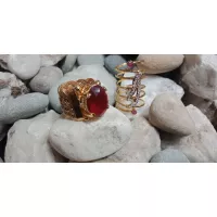 24K Gold Plated Handmade Ring studded Ruby Stones