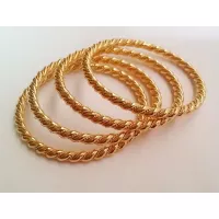 Contemporary Handmade Gold Plated 4 Bangles Set